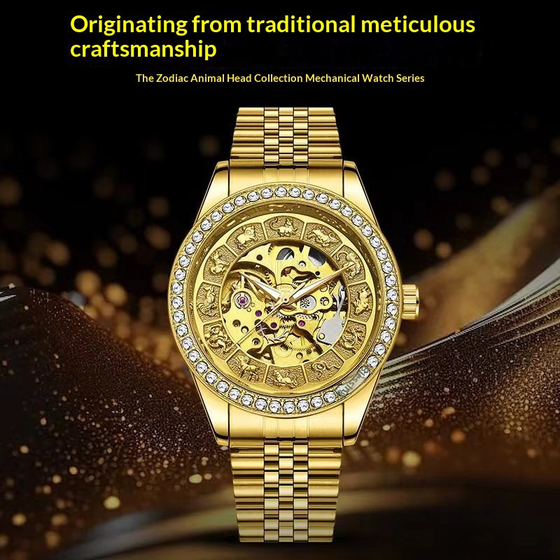 Orologio meccanico automatico impermeabile da uomo