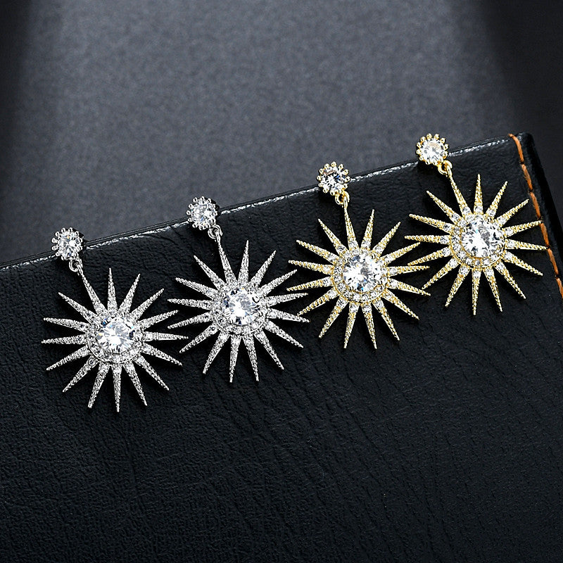 Orecchini girasole zircone incastonato