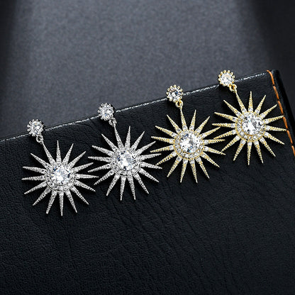 Orecchini girasole zircone incastonato
