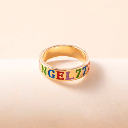Anello smalto numeri colorati