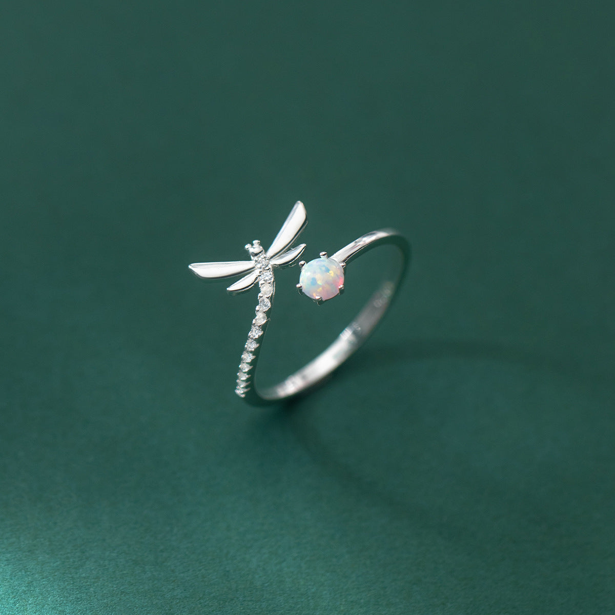 Anello libellula opale