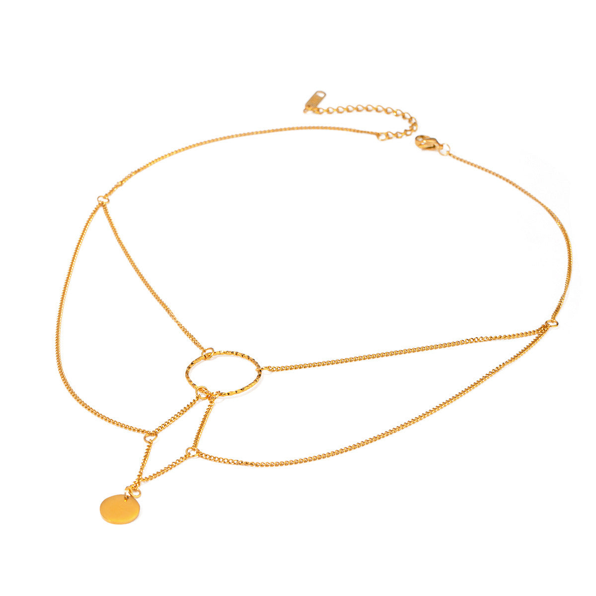 Collana anello geometrico oro 18K