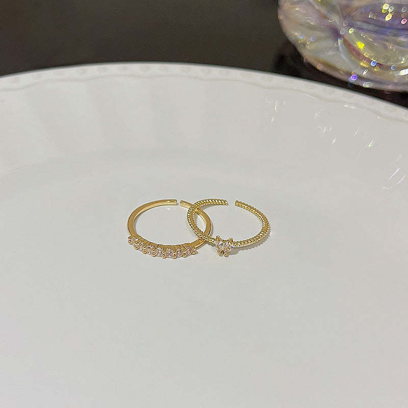 Anello farfalla zircone regolabile da donna