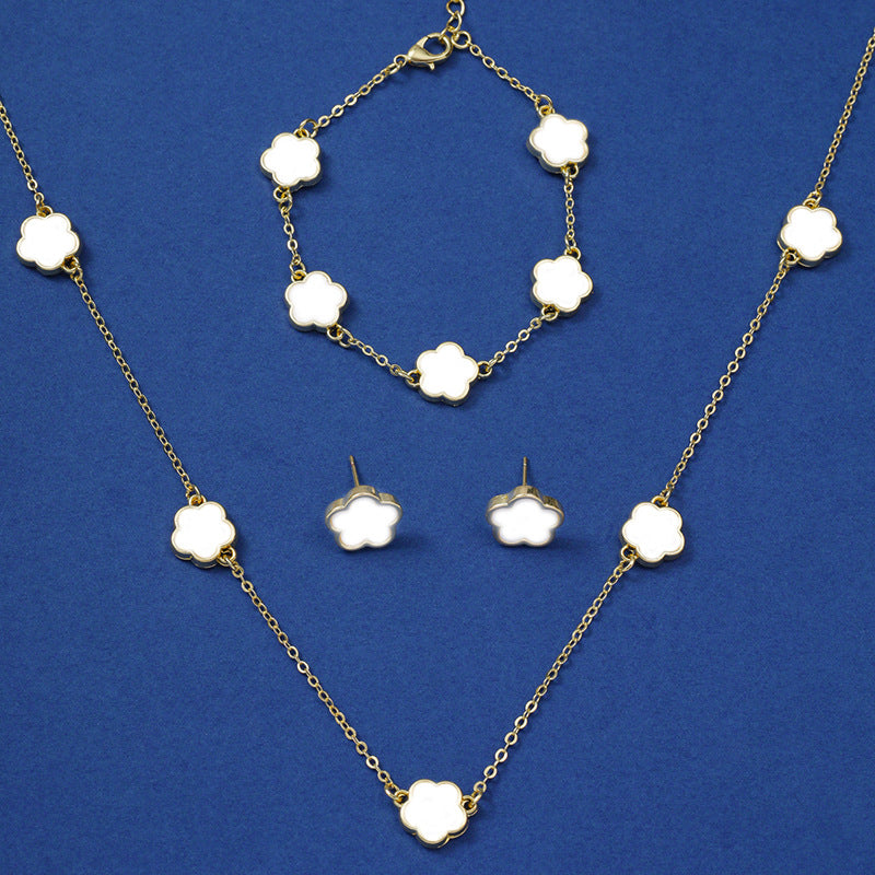 Set gioielli fiore a cinque petali