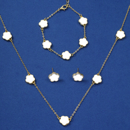 Set gioielli fiore a cinque petali