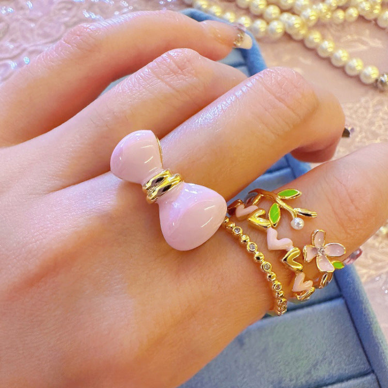 Anello fiocco smaltato