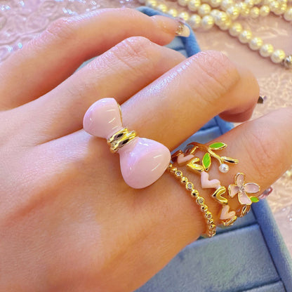 Anello fiocco smaltato