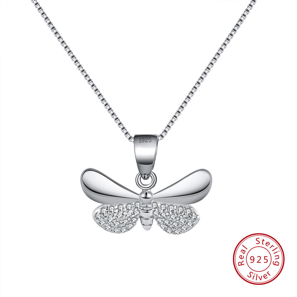 Collana farfalla zirconi in argento sterling