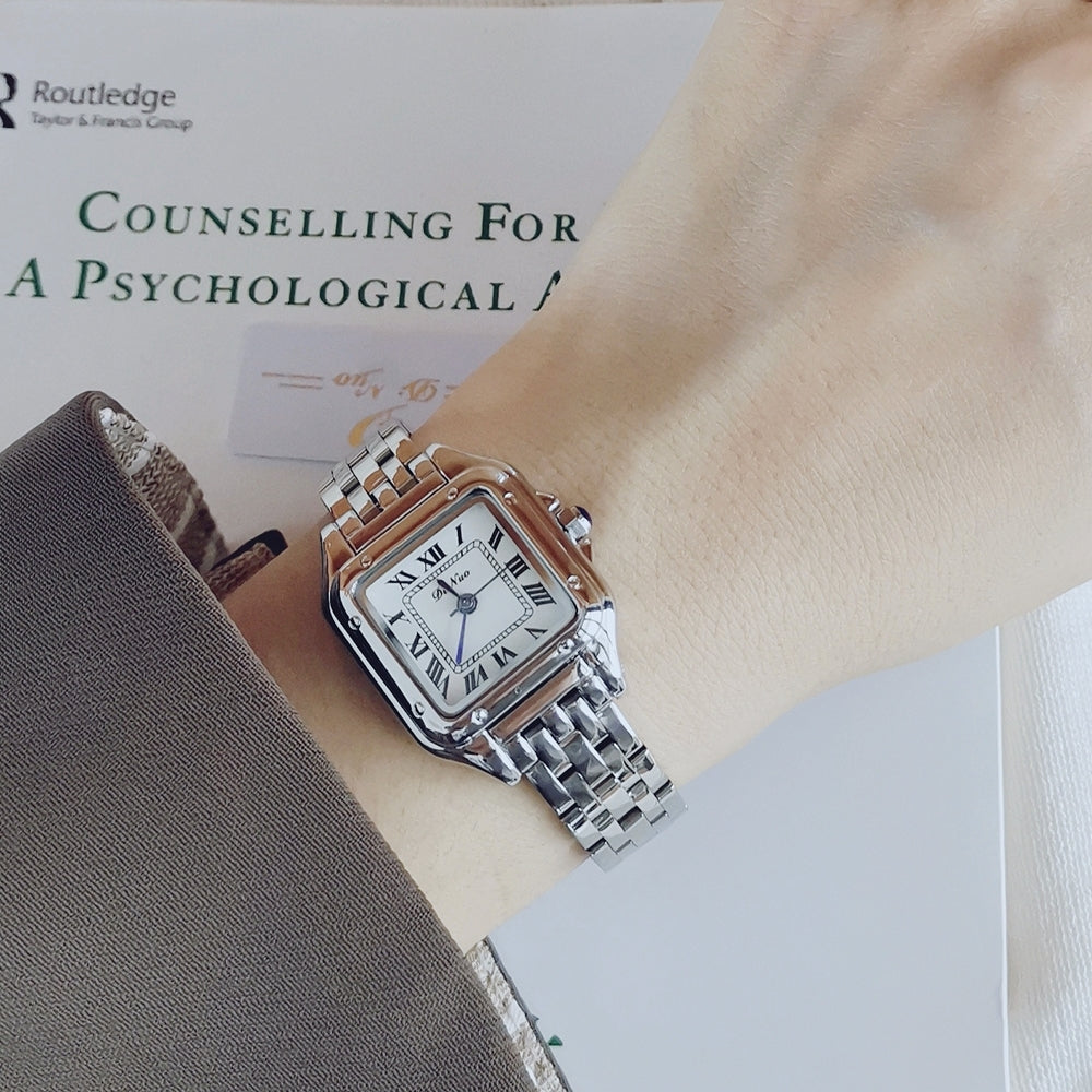 Orologio quadrato acciaio al quarzo