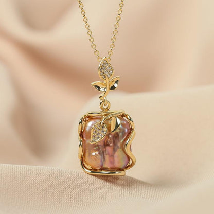 Collana perle barocche viola