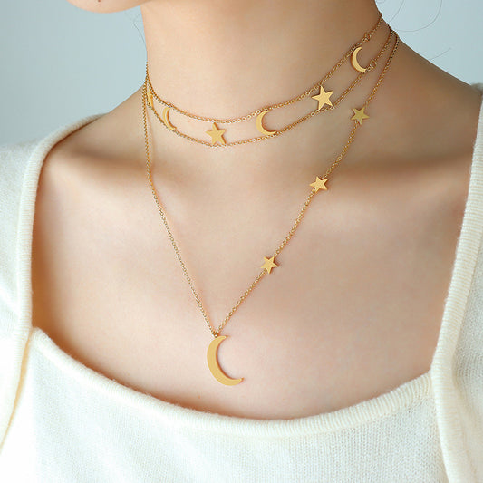 Collana doppia stella e luna