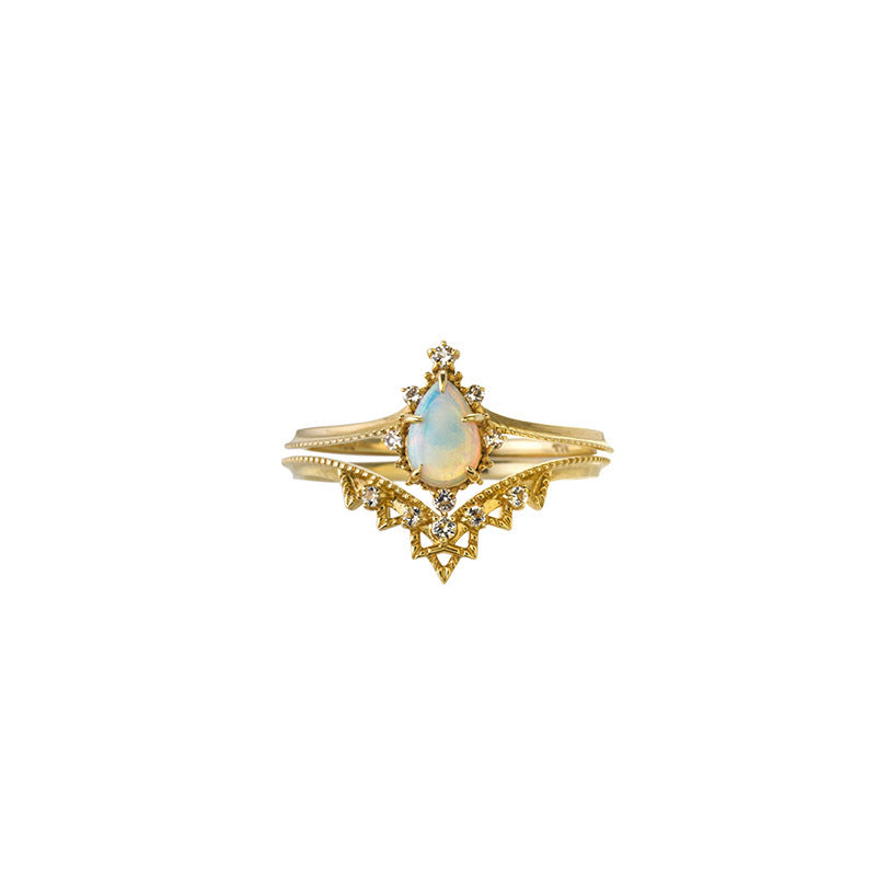 Anello pietre blu e opale