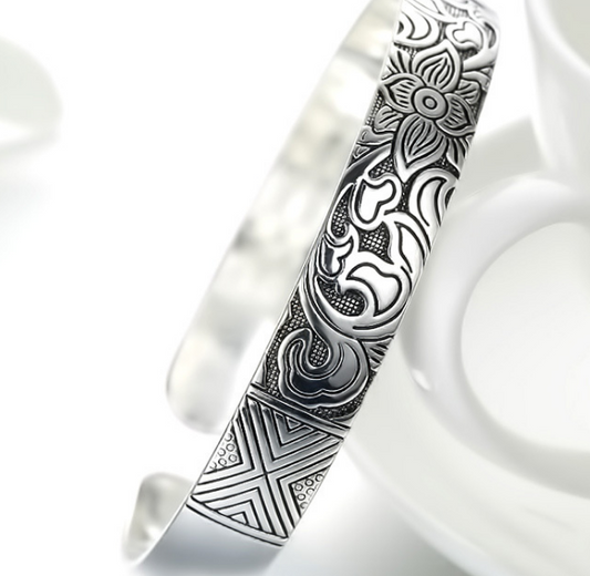 Bracciale loto argento tailandese