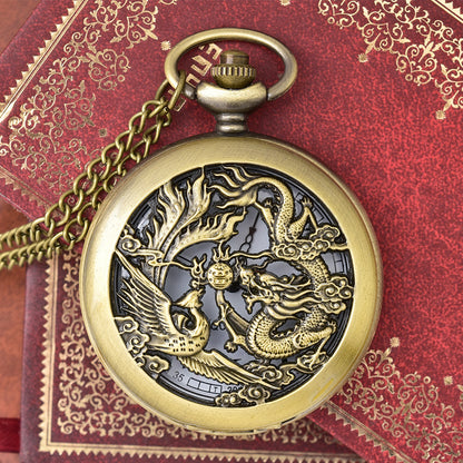 Orologio da tasca drago-fenice