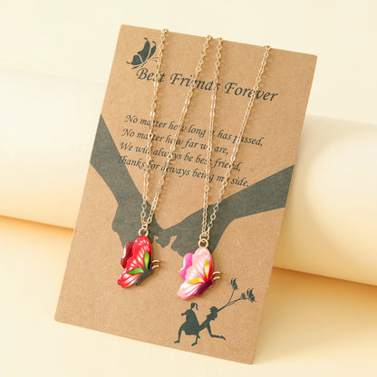 Collana farfalla colorata goccia olio