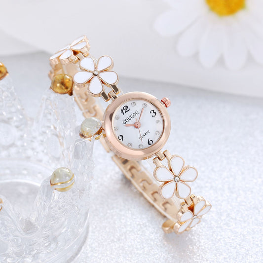 Orologio bracciale floreale a disco