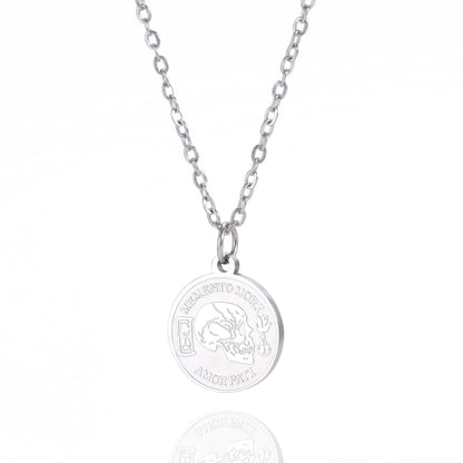 Collana teschio titanio rotonda