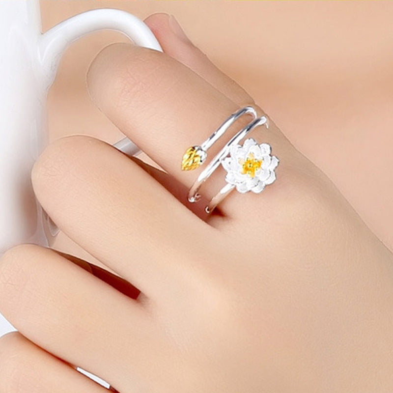 Anello loto in argento