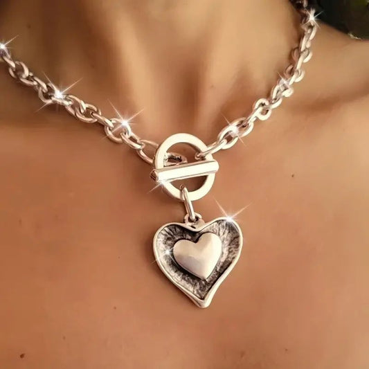 Collana cuore titanio da donna