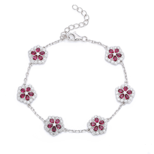 Bracciale argento fiore