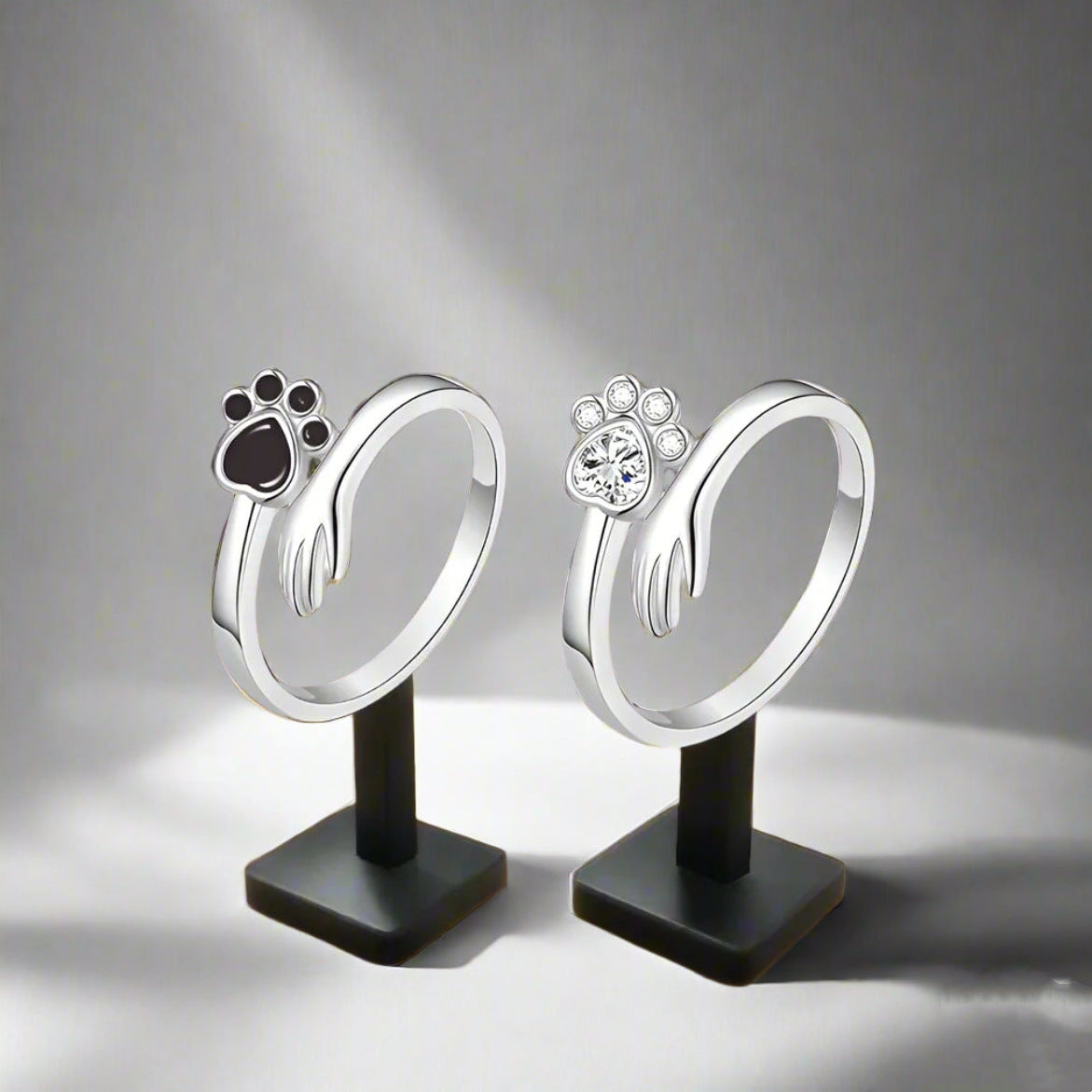 Anello zampe di gatto con zircone