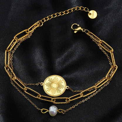 Braccialetto perla titanio