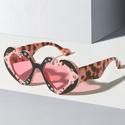 Occhiali da sole cuore con strass