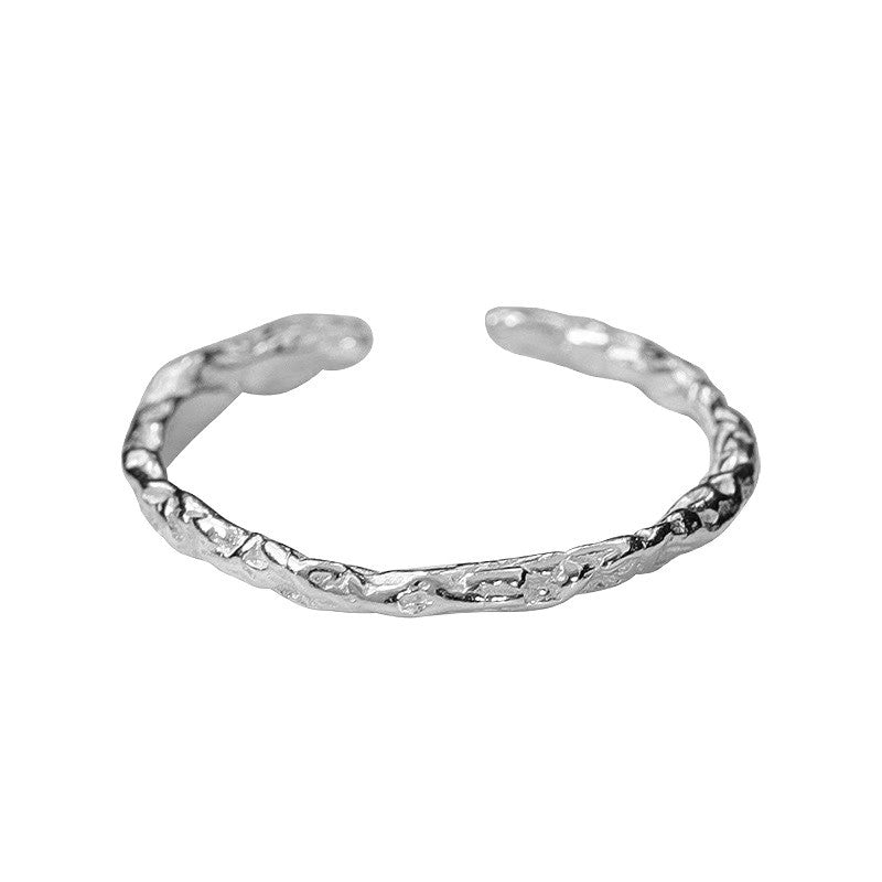 Anello donna aperto texturizzato