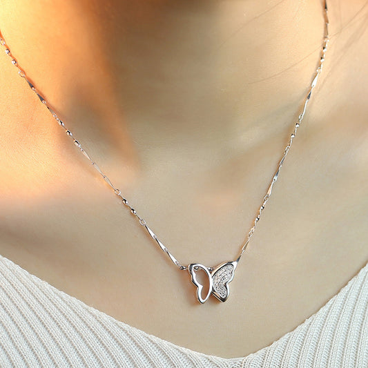 Collana farfalla strass argento