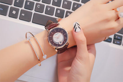 Orologio donna in pelle con calendario