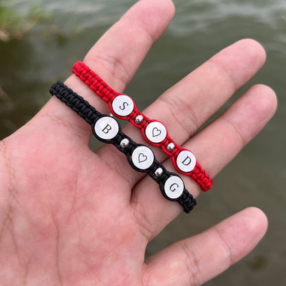 Bracciale acciaio intrecciato coppia