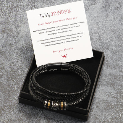 Bracciale intrecciato multistrato