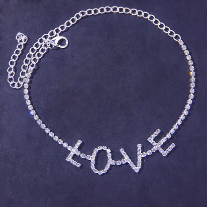 Cavigliera Love strass