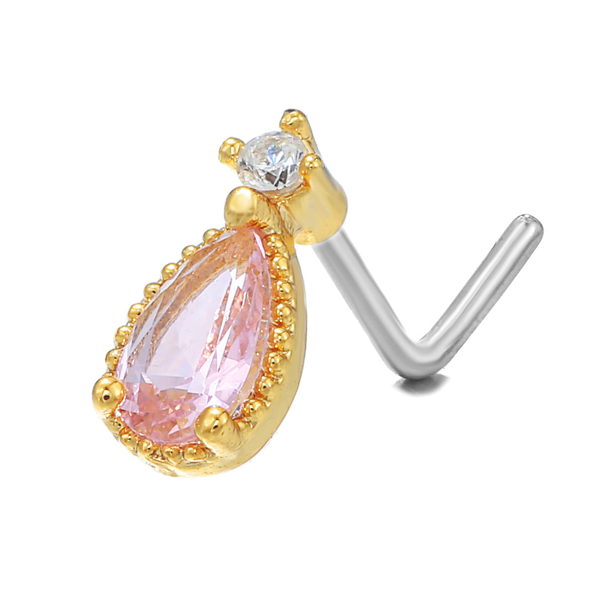 Piercing naso geometrico zircone
