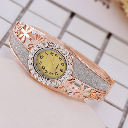 Orologio donna bracciale fiori oro rosa