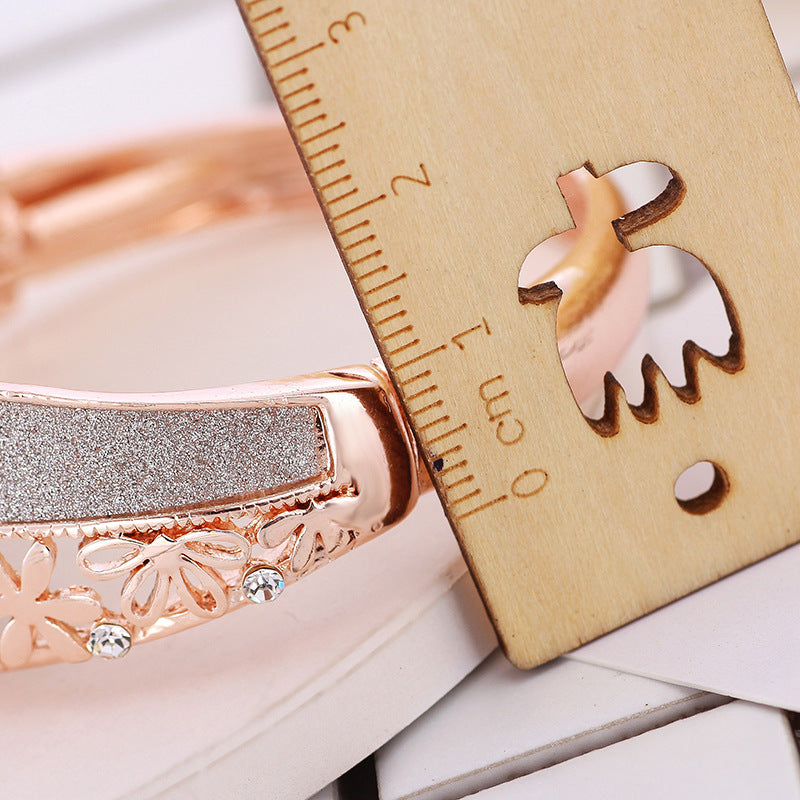 Orologio donna bracciale fiori oro rosa