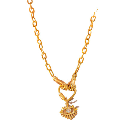Collana occhio del male zirconi oro