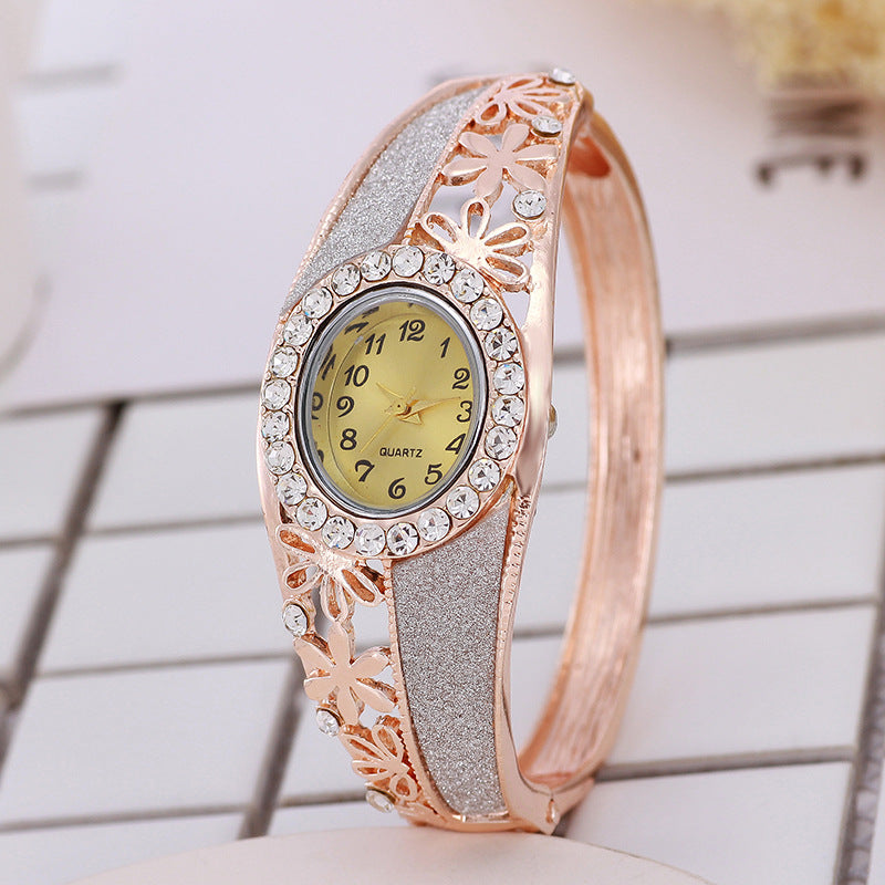 Orologio donna bracciale fiori oro rosa