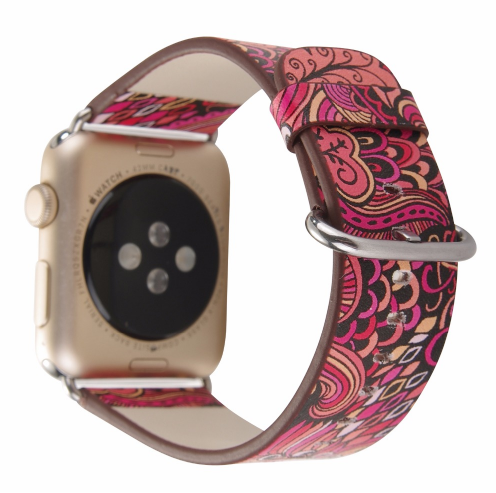 Orologio con cinturino pelle floreale