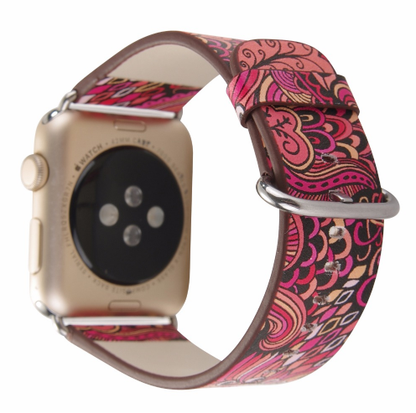 Orologio con cinturino pelle floreale