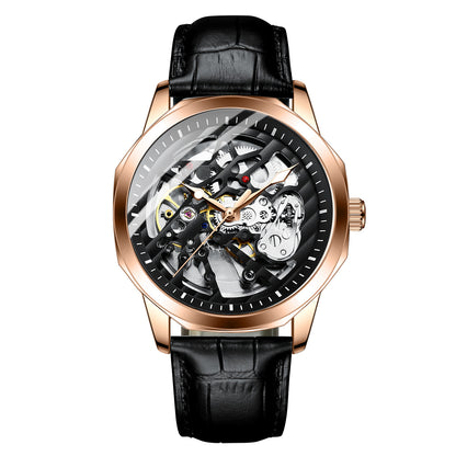 Orologio meccanico automatico uomo con quadrante scheletrato