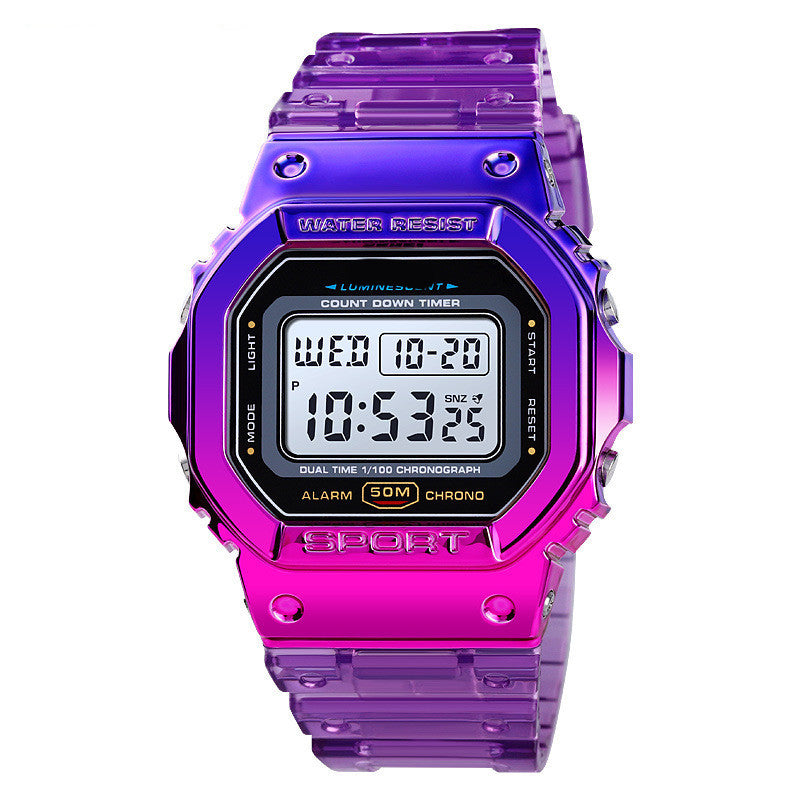 Orologio sportivo cinturino trasparente