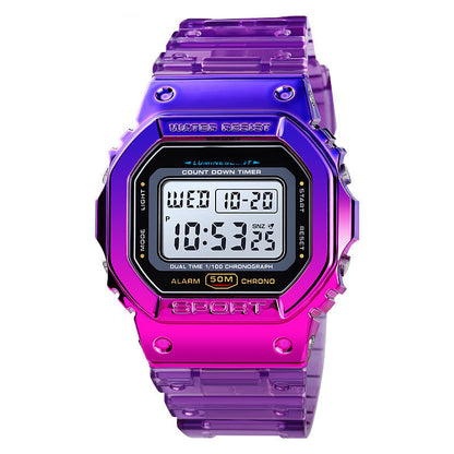 Orologio sportivo cinturino trasparente