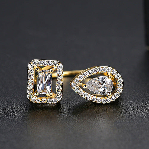 Anello zircone asimmetrico