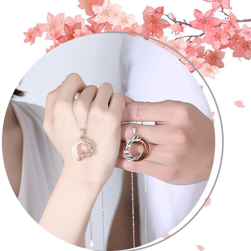 Collana ossidiana opale