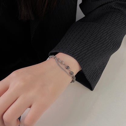 Bracciale opale grigio stratificato