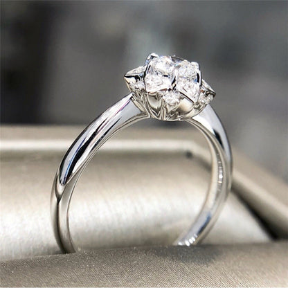 Anello fiore zircone da donna