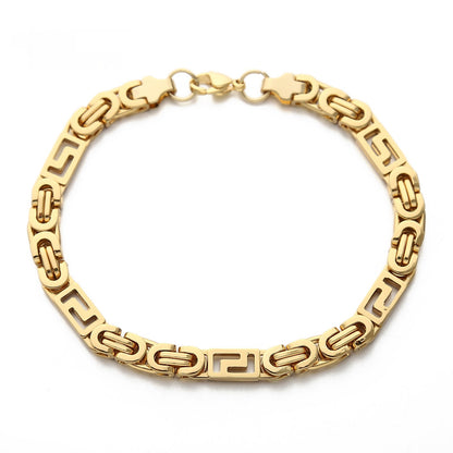 Bracciale catena acciaio fatto a mano