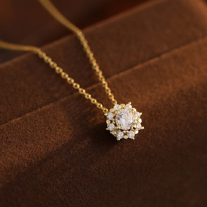 Collana fiocco di neve zircone argento