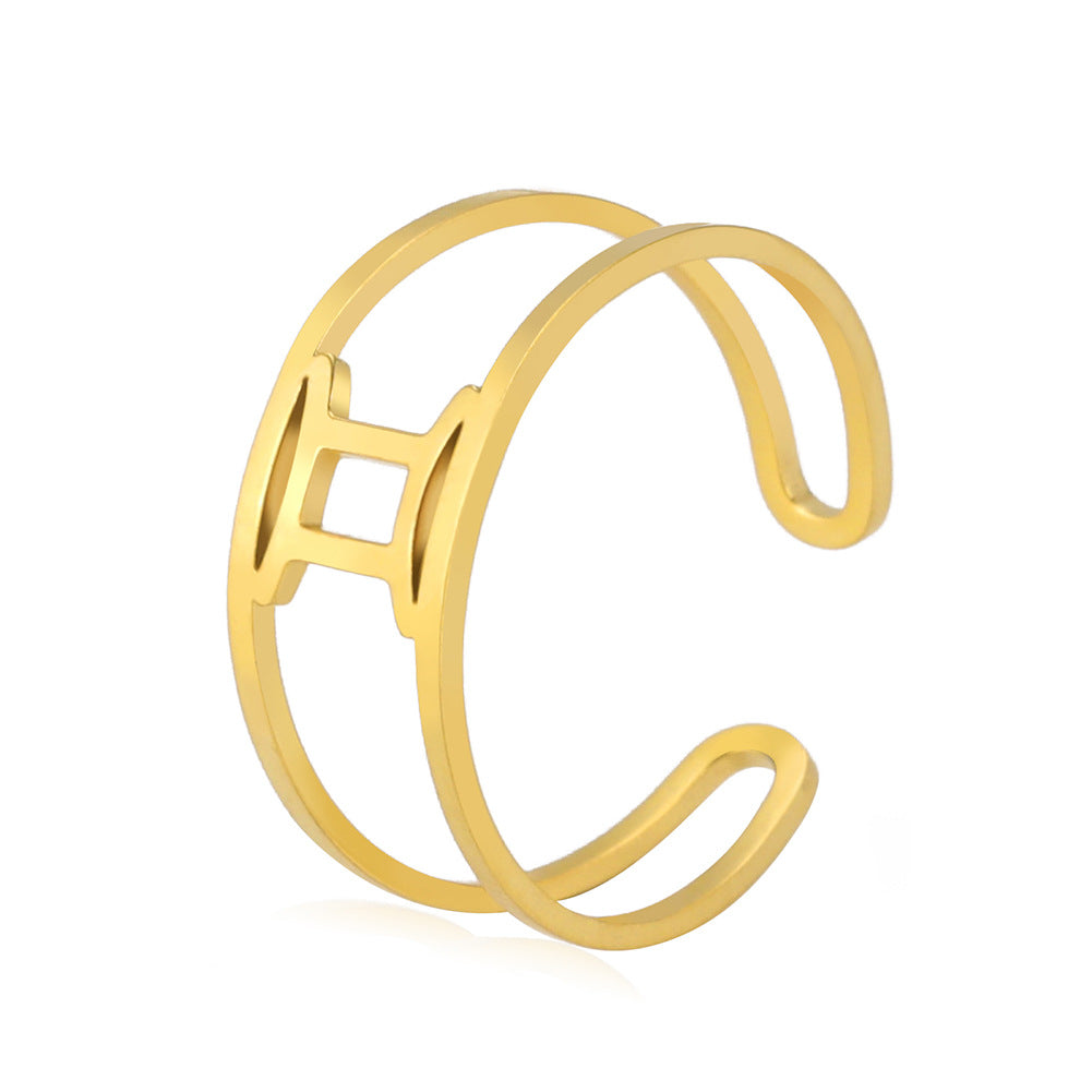 Anello segni zodiacali titanio